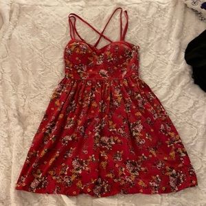 Red Flower Summer Dress